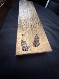 Praying Hands Earrings Silver Tone