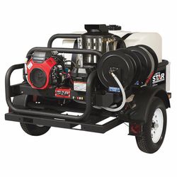NorthStar Trailer-Mounted Hot Water Commercial Pressure Washer, Honda GX630 V-Twin OHV Engine, 4000 PSI, 4 GPM, 200-Gal. Water Tank
