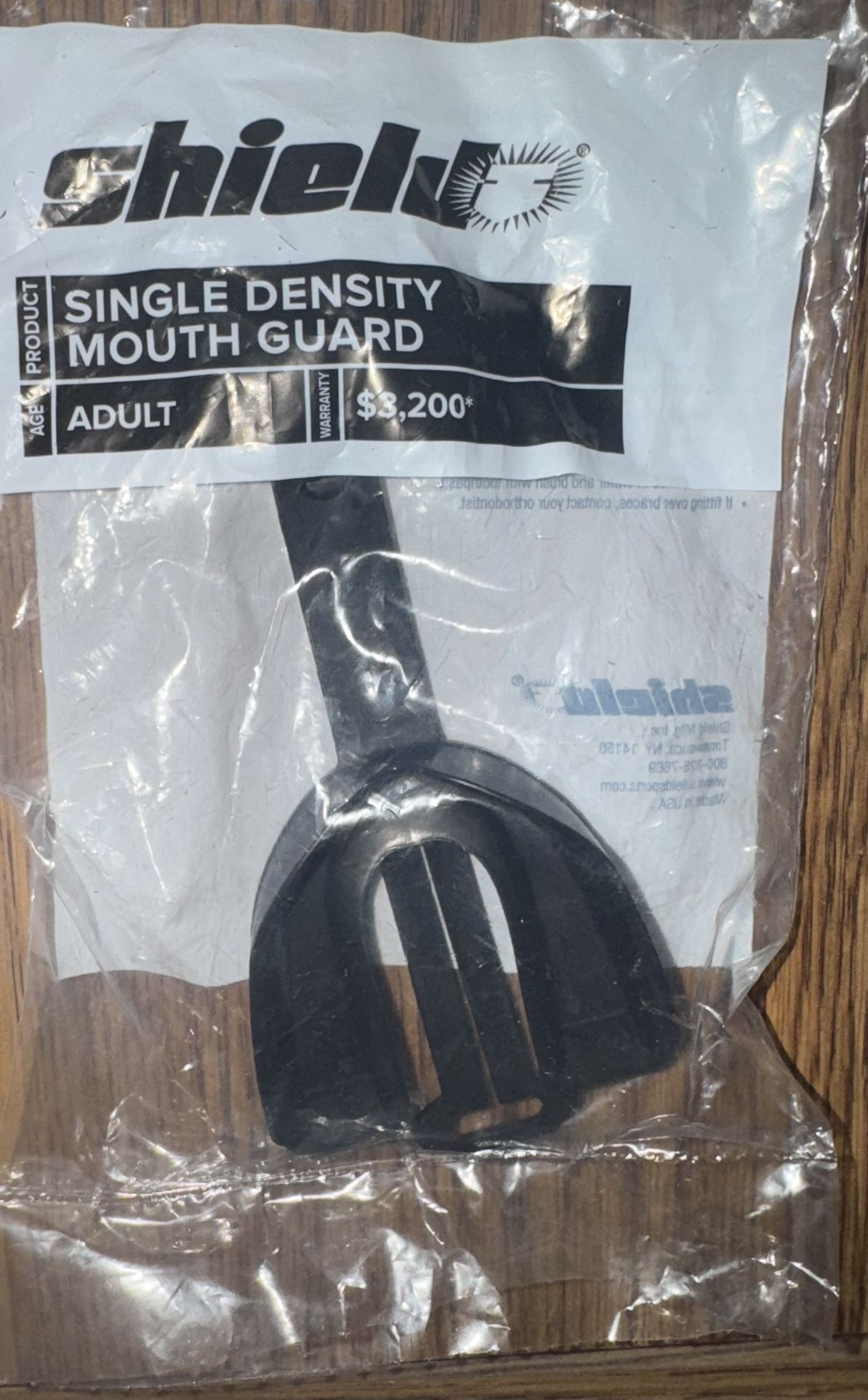 Shield Single Density Black Adult Mouth Guard