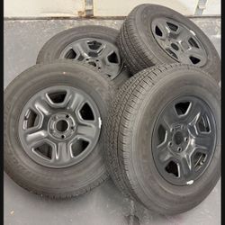 Bridgestone Dueler HT 245 75 17 Brand New Tires With Steel Wheels Jeep Gladiator