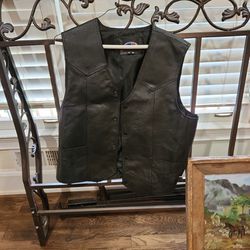 Black Leather Vest. AIR FORCE