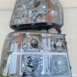 07-13 Gmc Sierra LED DRL Projector Headlights Luces Calaveras Micas Faros Focos Faroles Headlamps 