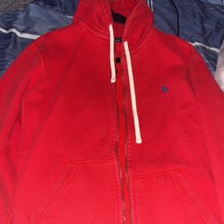 Red Polo Zip Up 