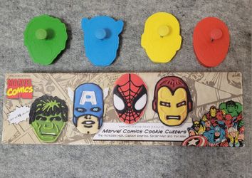 Marvel Comic Plastic Spring Loaded Cookie Cutters By Williams Sonoma