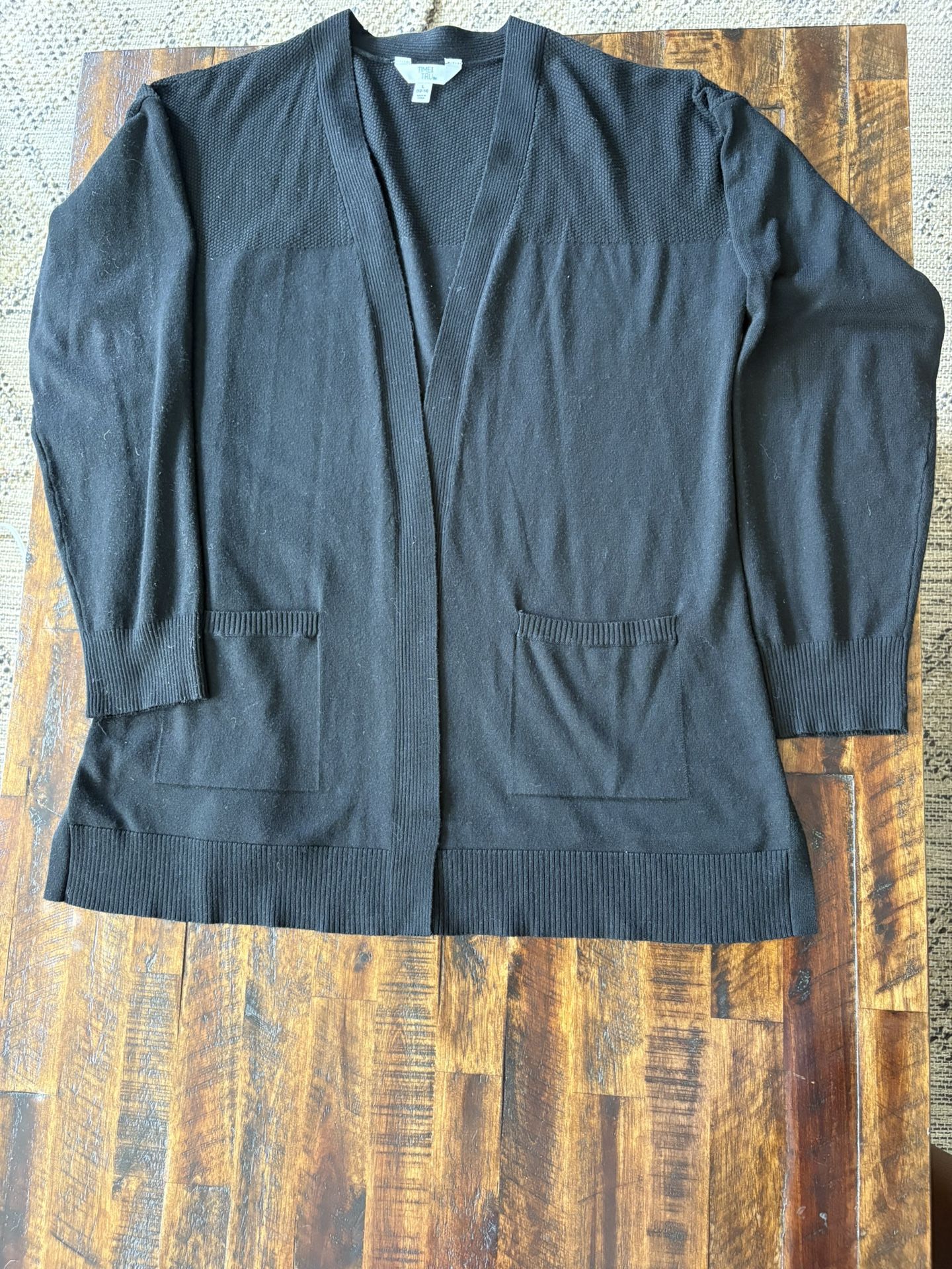 3 NEW Time and Tru Cardigans – Black, Brown & Gray – Size Large – NWT