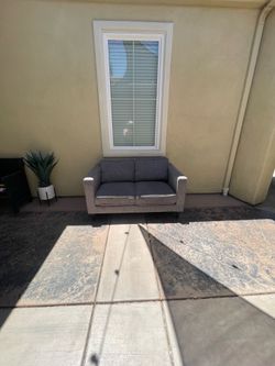 Grey office  couch and chairs “ Closed up my Office “