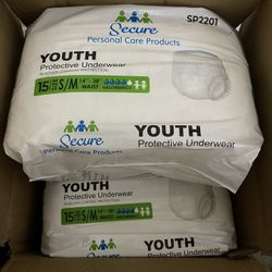 Youth Protective Underwear 5 Packages Size S/M Unisex $30 For All Firm On Price