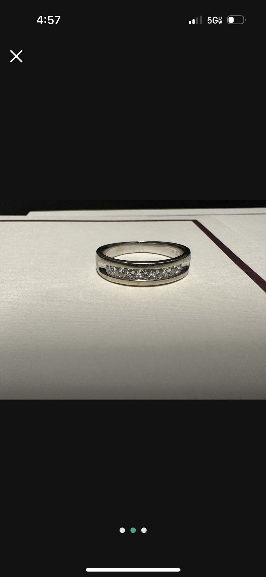 Men’s Ring - 14K White Gold With Seven Diamonds