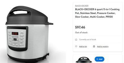  BLACK+DECKER 6 quart 11-in-1 Cooking Pot, Stainless Steel,  Pressure Cooker, Slow Cooker, Multi-Cooker, PR100: Home & Kitchen