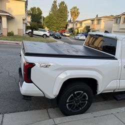 YITAMOTOR FRP Hard Tri-Fold Truck Bed Tonneau Cover Fits for Toyota Tacoma 2024 2025 2026 6 ft Bed with Deck Rail System