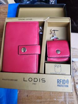 Lodis Genuine Leather Wallet & AirPods Case Set
