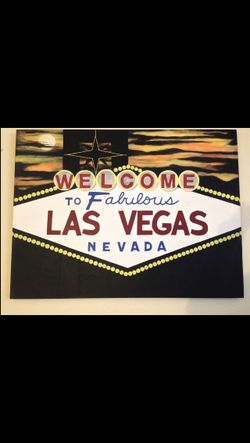 Painting “Night Vegas” 48x36 Large Acrylic Painting