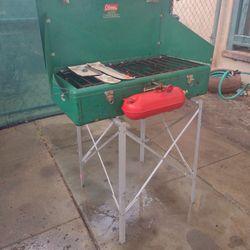 Coleman Stove Three 3 Burner With Stand