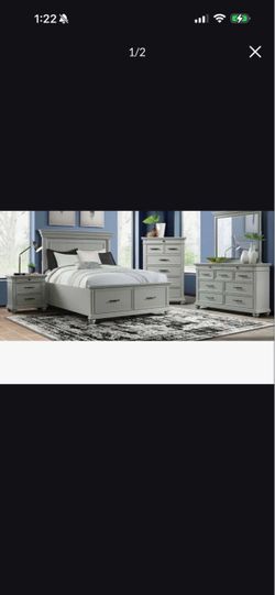 Queen storage platform bedroom set