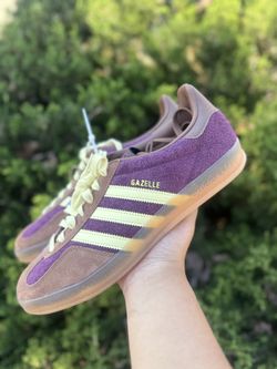 Adidas gazelle indoor purple brown cream
