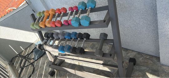 Dumbbell storage rack 3 tier with dumbbells