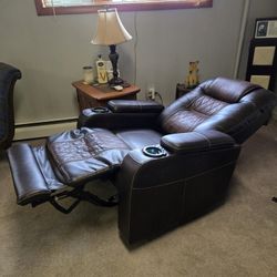 Faux Leather Electric Recliner 