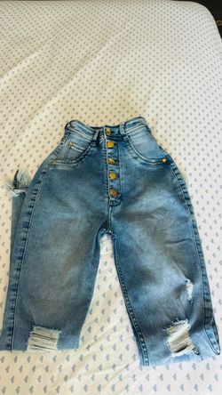 2 jeans talla 0-10 azules de Sol Beauty and care ,