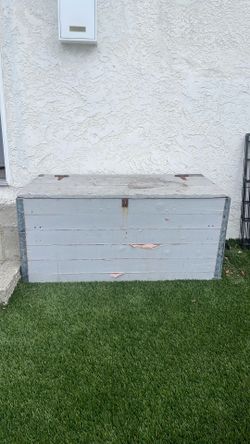 Large wooden storage trunk