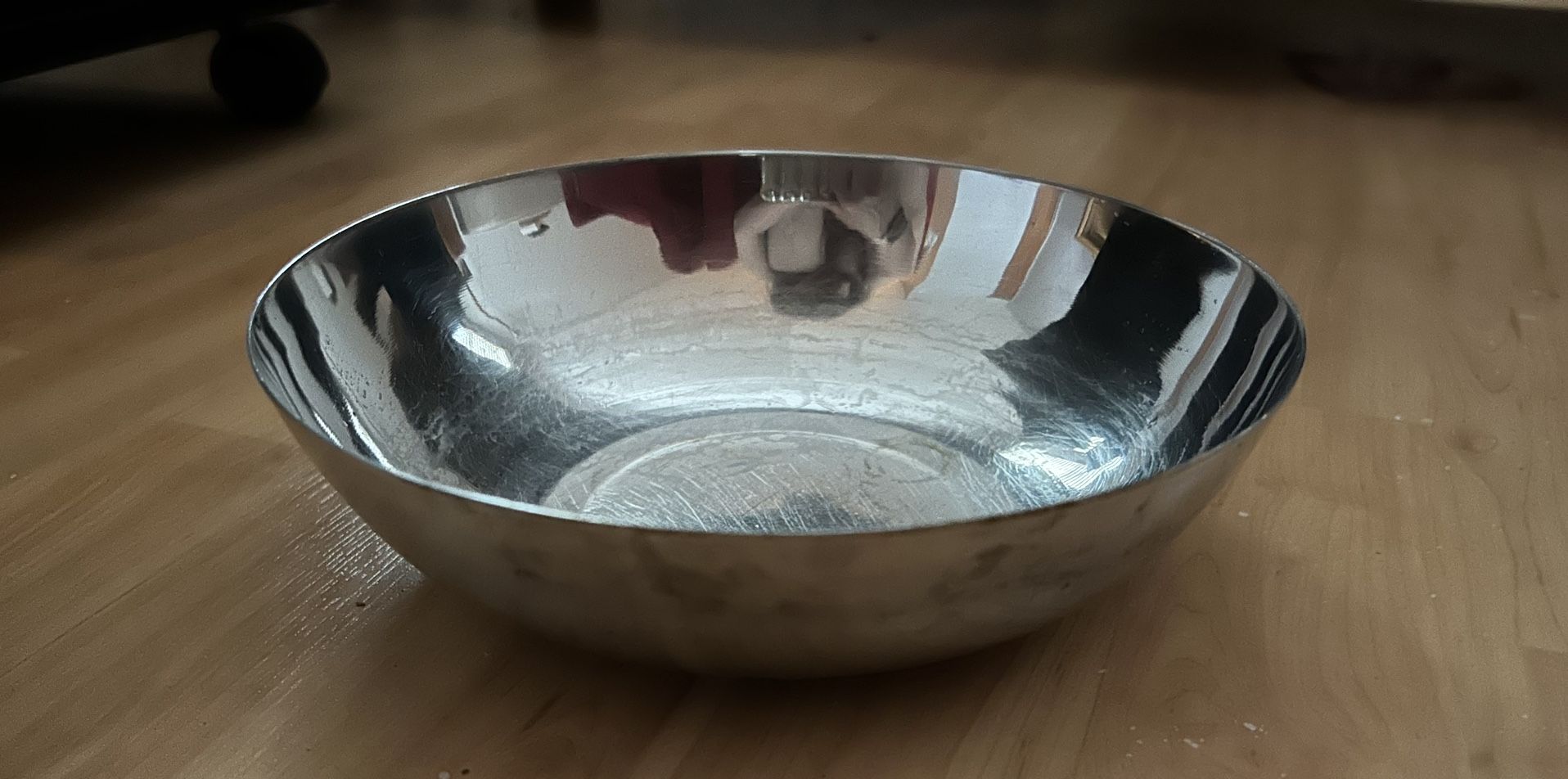Lovely Silver Bowl for potpourri, keys, jewelry, candy or nuts. Approx 7-in across. Not sterling silver.