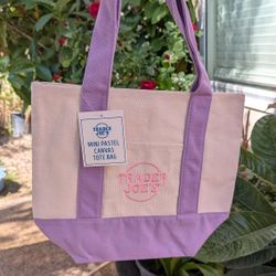 Trader Joe's Purple Pastel Mini Tote Bag 