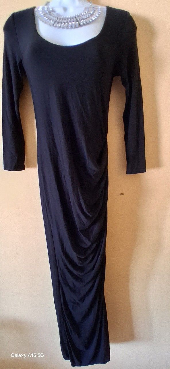 Long Black Side Zipper Dress Size Small  Halloween Mortisha Addams Family