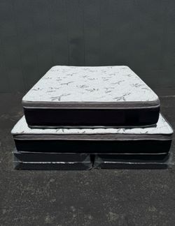 ⚡️FREE DELIVERY⚡️NEW 12” PillowTop Bamboo Mattress and Box Spring - Twin Full Queen King Cal King 🛏️😴
