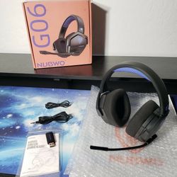 New NUBWO G06 Dual Wireless Gaming Headset W/ Microphone for PS5, PS4, PC, Mobile, Switch: 2.4GHz Wireless + Bluetooth, 100 Hr Battery, 50mm Drivers, 