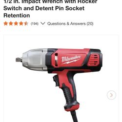 Milwaukee 1/2 in. Impact Wrench with Rocker Switch and Detent Pin Socket Retention