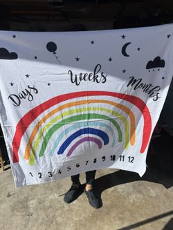 Baby Rainbow Photo Prop Blanket