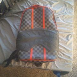 Red And Black Sprayground Backpack 