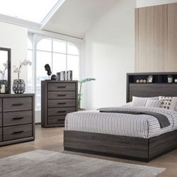 Brand New Gray 6pc Queen Size Bedroom Set