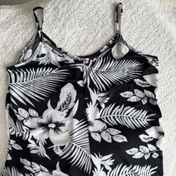 Jumpsuit, black and white, one size