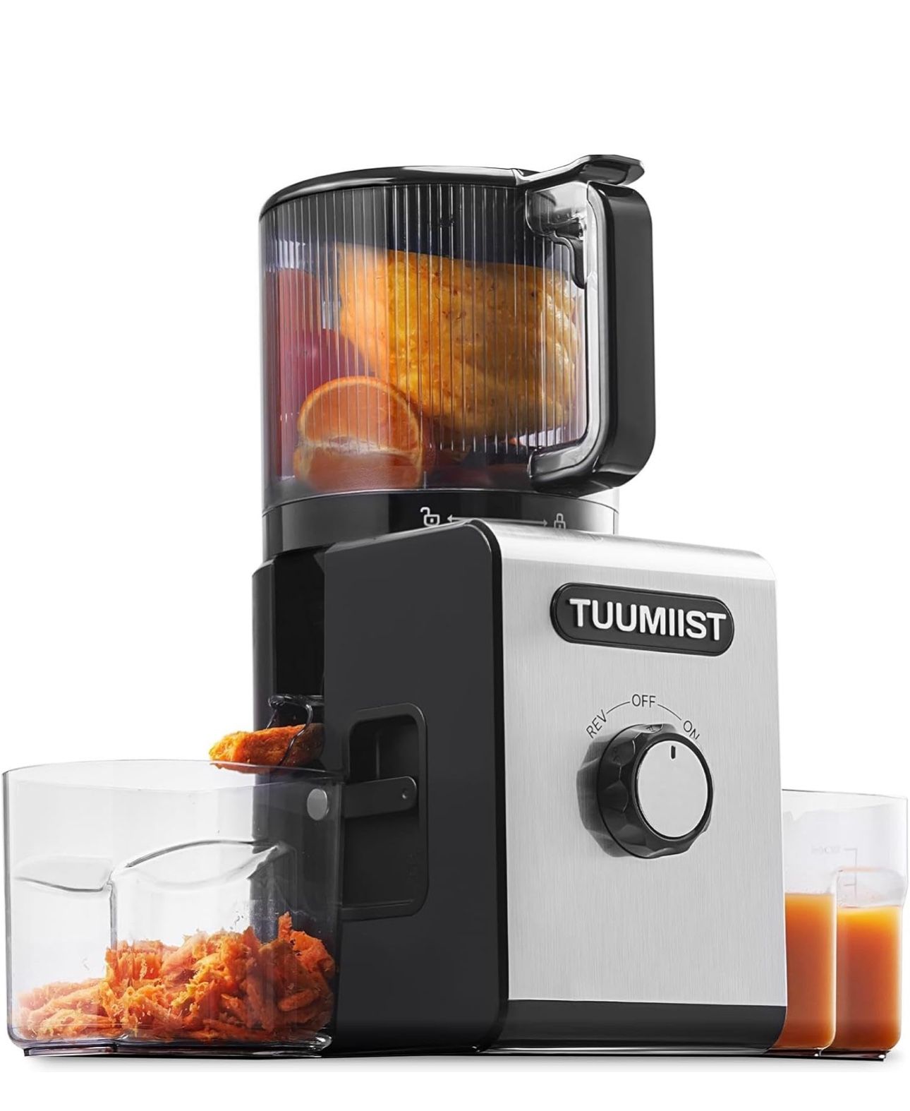 Cold Press Juicer Machines – 6.5'' Large Feed Chute for Whole Fruits & Vegetables, High Juice Yield, Easy To Clean