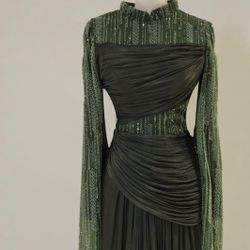 Dark Green Evening Gown 