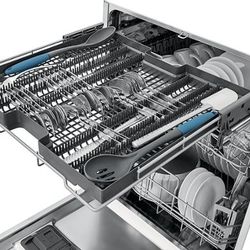 Frigidaire FDSH4501AS24 Inch Built-In Dishwasher $650 with 5 Wash Cycles, 14 Place Settings, Hard Food Disposer, Quick Wash, Energy Star Certified, NS