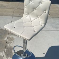 White Leather Bar Stool Chair