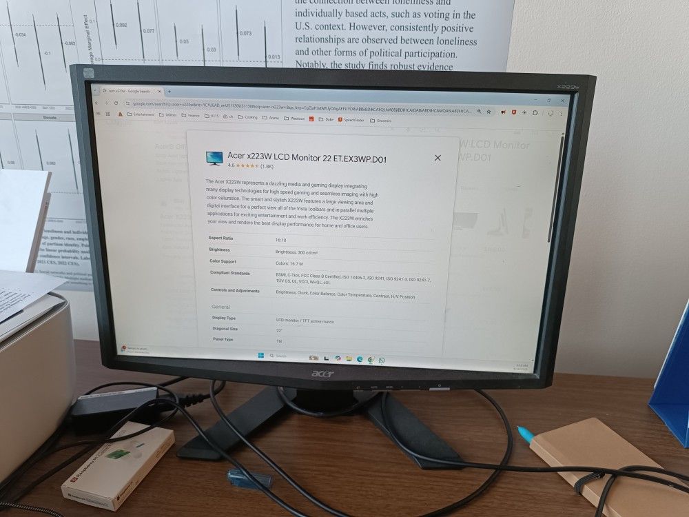 Acer X223w 22" Monitor