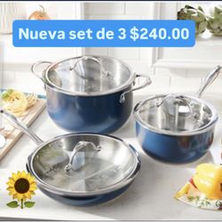Set De 3 Caserolas Nueva Línea Azul 3 Capas Encusuladas $240.00 Especial Princess House Ventas Finales 