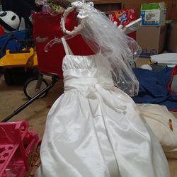 White Dress With Tiara 