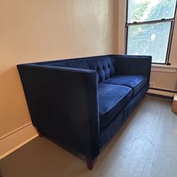 Blue Velvet Couch 