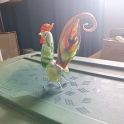 Heavy Glass Rooster 