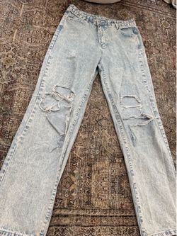 SHEIN Distressed Acid Wash Jeans