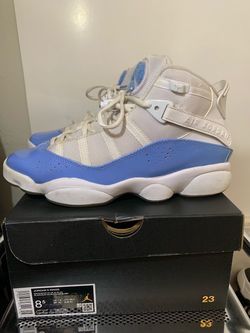 Jordan 6 Rings White Valor Blue Size 8.5