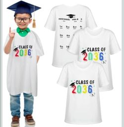 Casuallined Class of 2036 Grow With Me Shirts 2-Pack (M)