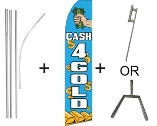 Cash 4 Gold Super Flag & Pole Kit
