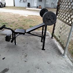 Weight Bench And Weights 