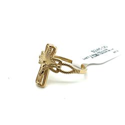 14kt Gold Open Cross Ring With Virgin Mary 2.84grams Size 8 1/4 163188 11