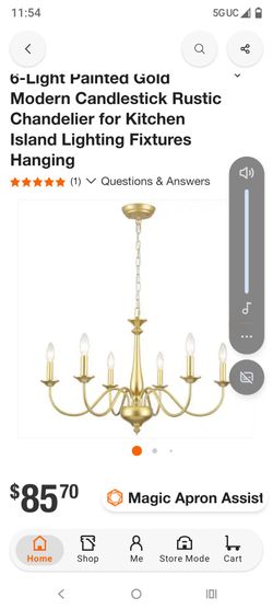 6-Light Gold Modern Candlestick Chandelier