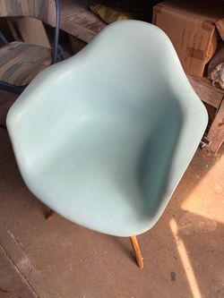 Mid-Century Modern Shell Armchair Light Blue